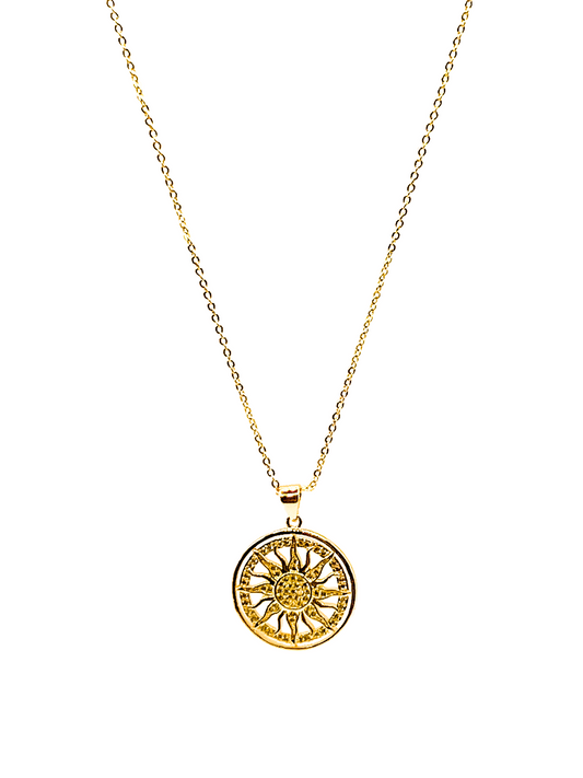 Sun Coin Pendant Necklace