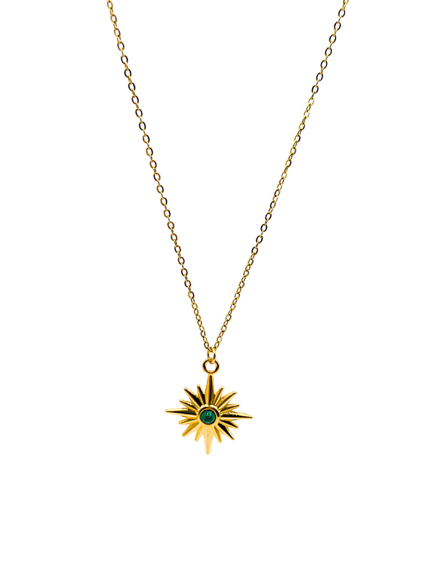 Emerald Burst Pendant Necklace