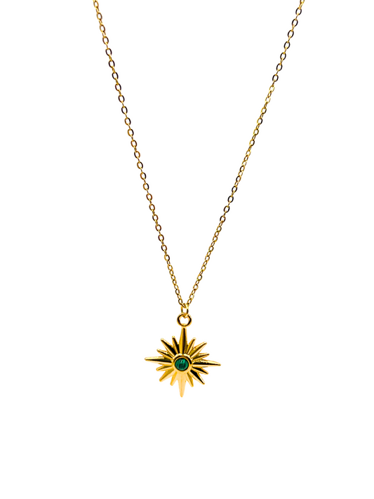 Emerald Burst Pendant Necklace