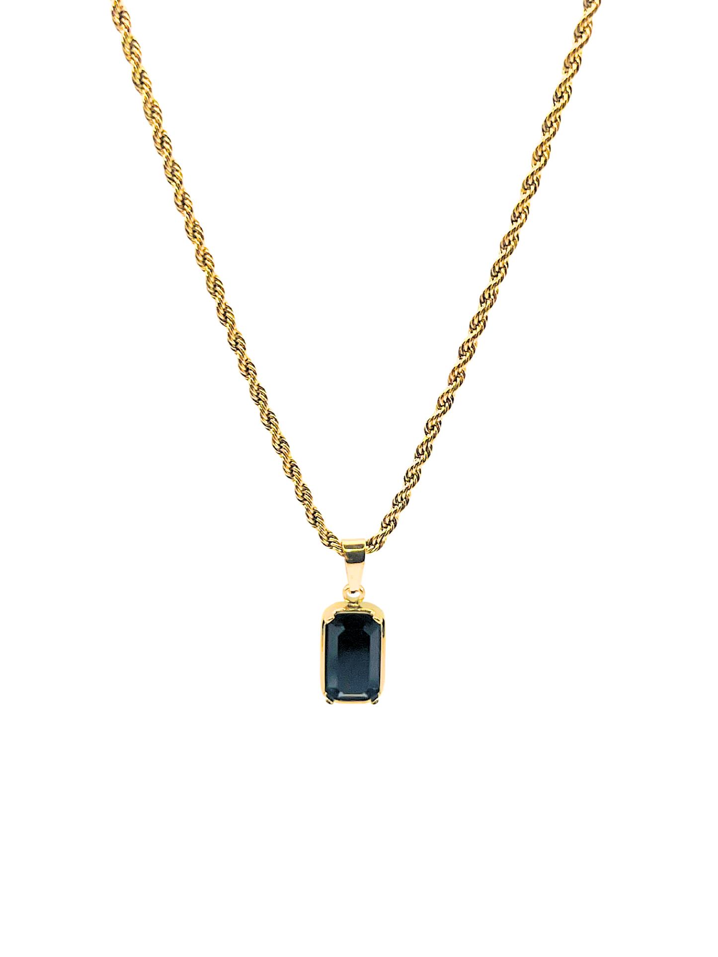 Black Crystal Pendant Necklace