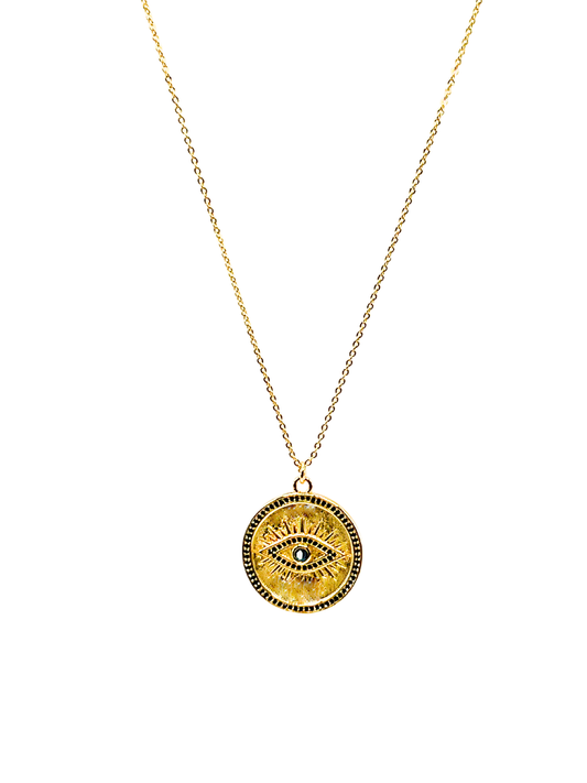 Evil Eye Coin Pendant Necklace